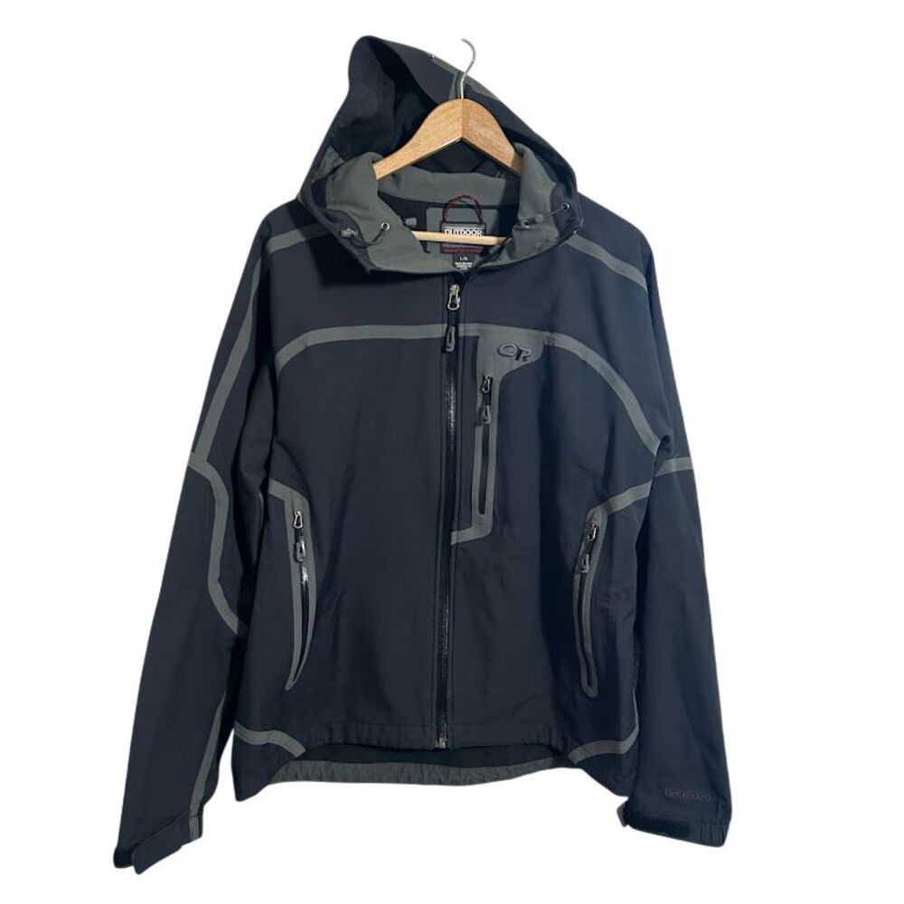 Outdoor Research Mens Mithril Jacket Large Black Ventia Dry Waterproof Softshell